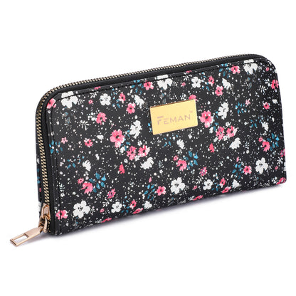 Marbella's Blossom Shower Wallets - Black