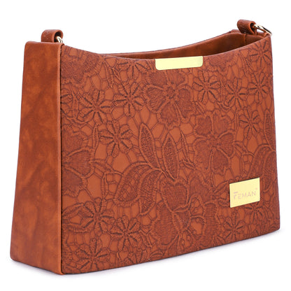 Marbella Ethnic Essence Sling Bags - Brown