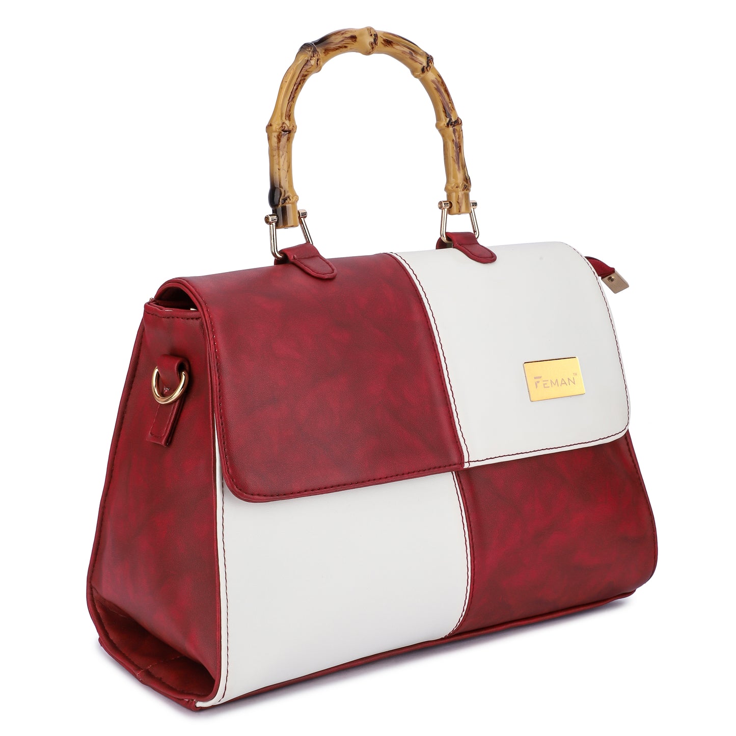 Mrbella Check Mate Satchels - Red & White