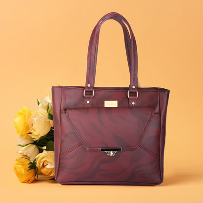 Marbella's  City Delight Tote Bags - Maroon