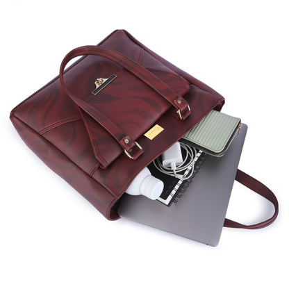 Marbella's  City Delight Tote Bags - Maroon