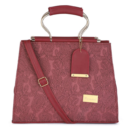 Mrbella Chic Vibe Satchel - Maroon